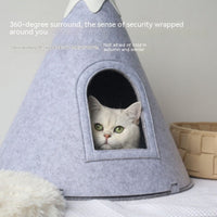 HKM-6711741 Felt Snow Mountain Semi-Enclosed Pet Bed for Cats