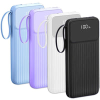 HKM-671187 20000mAh Fast Charging Power Bank with 4 Inbuilt Cables and Digital Display for iOS and Android Devices