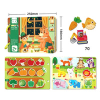 HKM-671251 Montessori Educational Animal Farm Busy Book with Paper Sensory Stickers for Preschool Learning