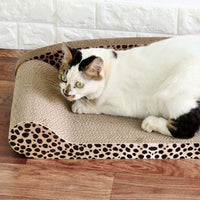 HKM-6712893 Extra Large Corrugated Cat Scratch Bed with Natural Backrest for Claw Grinding and Relaxation