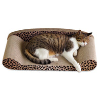 HKM-6712893 Extra Large Corrugated Cat Scratch Bed with Natural Backrest for Claw Grinding and Relaxation