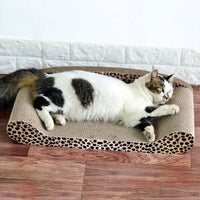 HKM-6712893 Extra Large Corrugated Cat Scratch Bed with Natural Backrest for Claw Grinding and Relaxation
