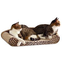 HKM-6712893 Extra Large Corrugated Cat Scratch Bed with Natural Backrest for Claw Grinding and Relaxation