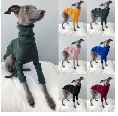 HKM-6713277 Solid Color High Neck Two-Legged Dog Suit in Various Colors and Sizes