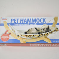 HKM-6714301 Solid Wood Cat and Dog Hammock with Canvas Velvet Nest Pad, Free Size for Pets Under 15 kg