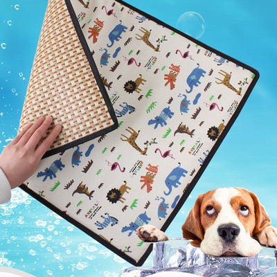 HKM-6714557 Reversible Pet Mat for Dogs Under 30 Pounds ¨C Plant Vine Woven Material with Kitten Pattern