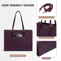 HKM-671507 Custom Fashion Computer Tote Bag for 15.6 Inch Laptops, Large Capacity Business Shoulder Handbag for Women