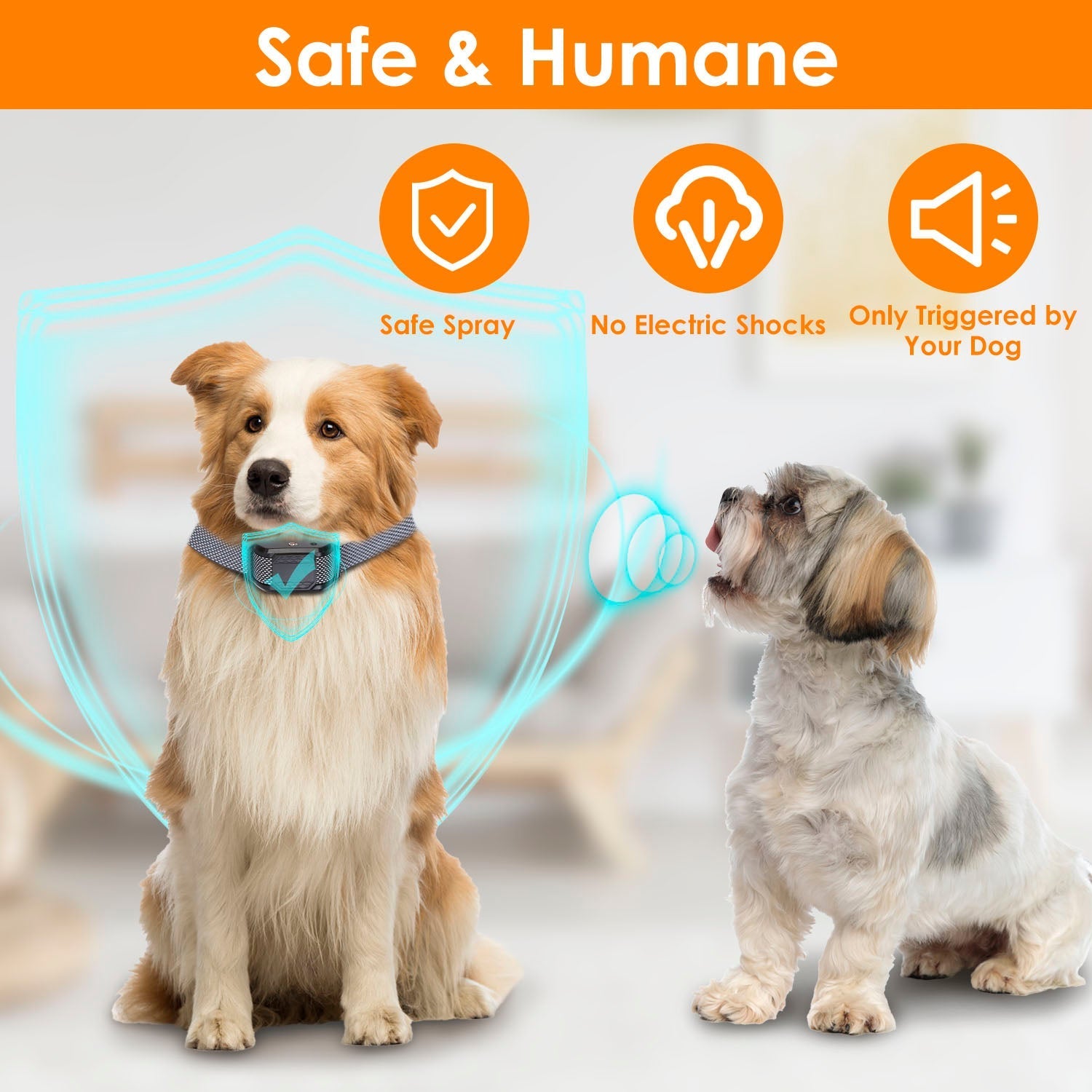 HKM-6715965 Citronella Spray Bark Collar for Dogs - Humane Anti-Barking Control, Waterproof and Rechargeable with Adjustable Fit
