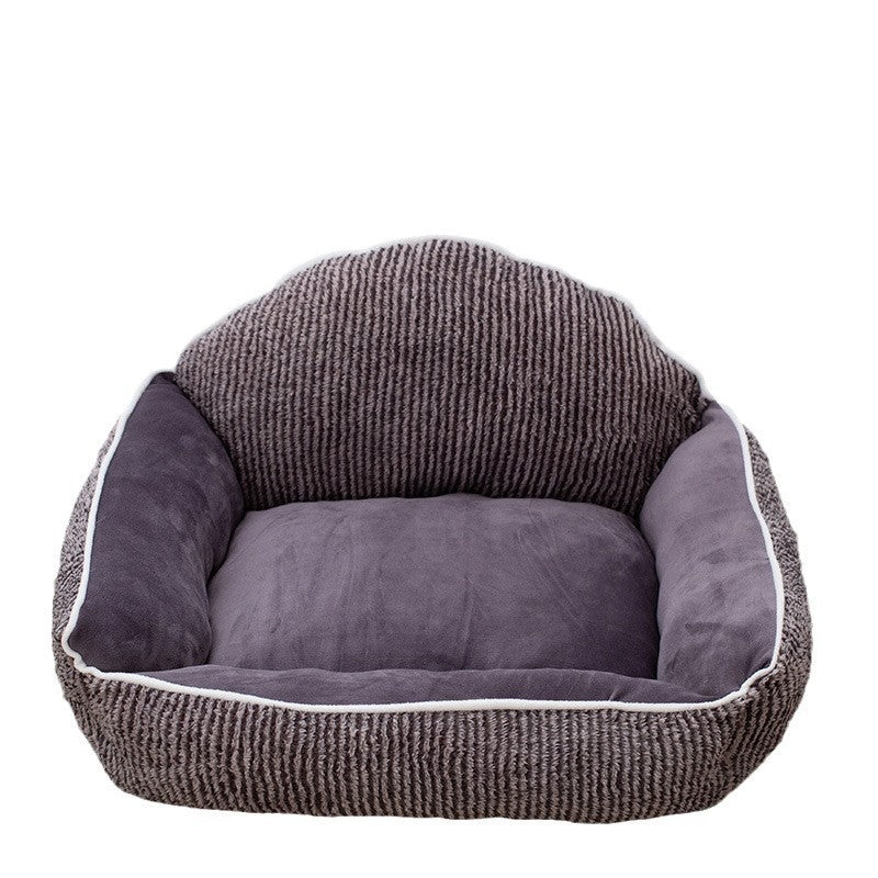 HKM-6716733 Plush Pet Sofa for Small to Medium Dogs and Cats - Stripe Design, 60x50cm
