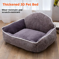HKM-6716733 Plush Pet Sofa for Small to Medium Dogs and Cats - Stripe Design, 60x50cm