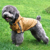 HKM-6716861 Waterproof Hooded Warm Pet Dog Raincoat in Yellow, Blue, and Red