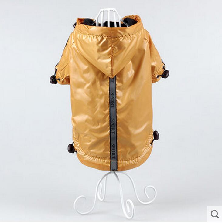 HKM-6716861 Waterproof Hooded Warm Pet Dog Raincoat in Yellow, Blue, and Red