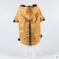 HKM-6716861 Waterproof Hooded Warm Pet Dog Raincoat in Yellow, Blue, and Red