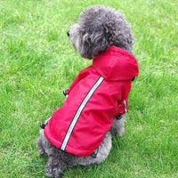 HKM-6716861 Waterproof Hooded Warm Pet Dog Raincoat in Yellow, Blue, and Red