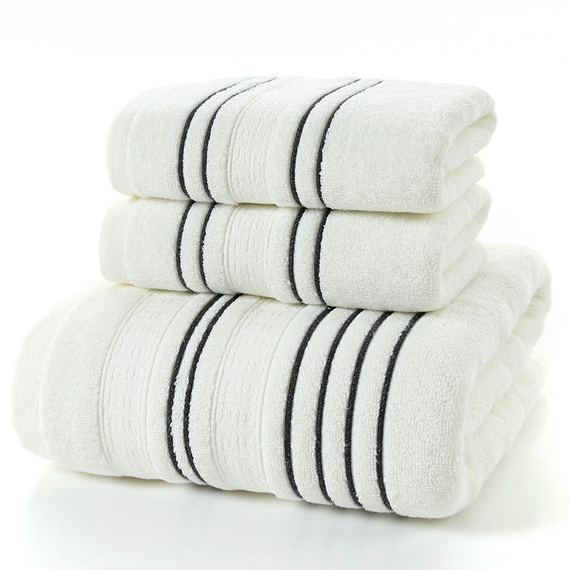 HKM-671699 Pure Cotton Bath Towels Set - Soft and Skin-Friendly, Multi-Color Options Available