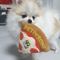 HKM-6717501 Pizza Toy for Dogs with BB Sounds and Crinkle Fun in Pizza Box Packaging