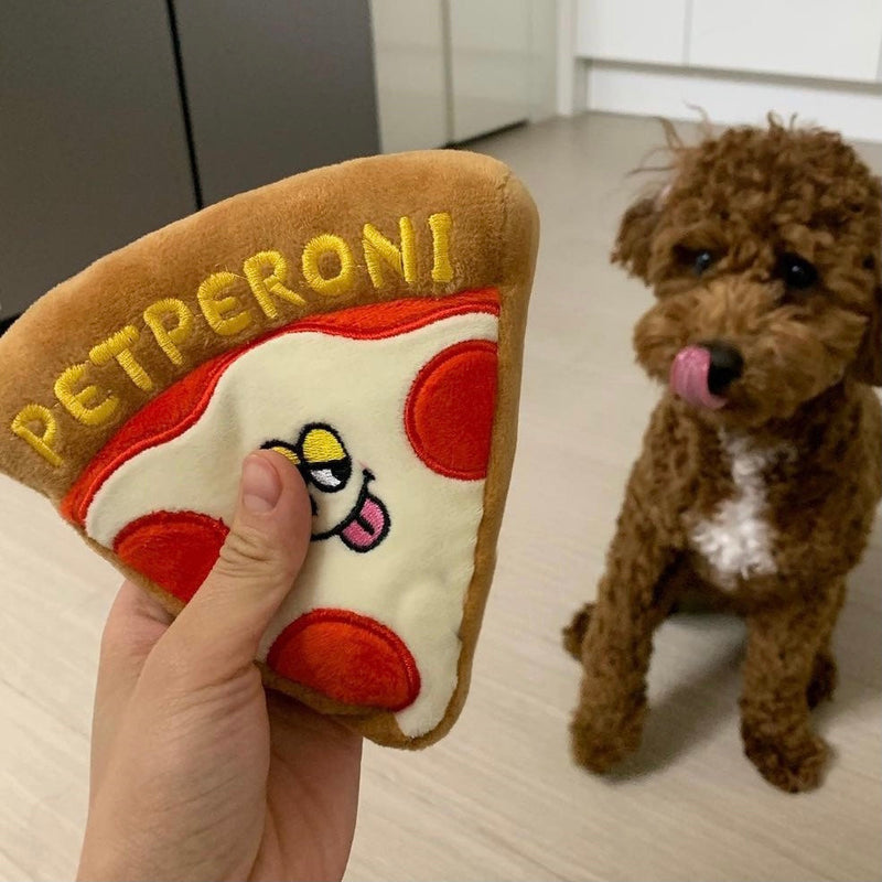 HKM-6717501 Pizza Toy for Dogs with BB Sounds and Crinkle Fun in Pizza Box Packaging