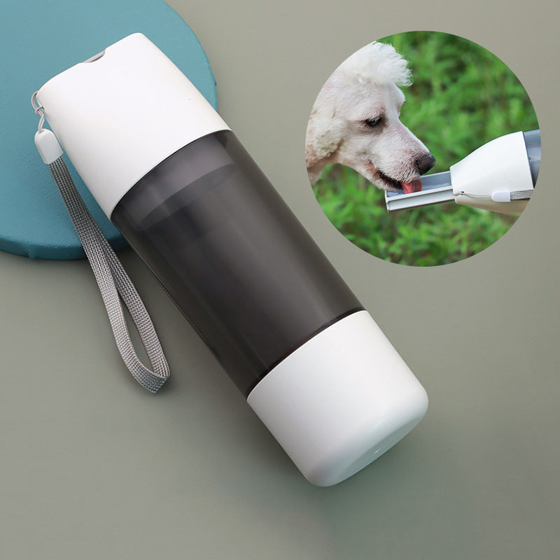 HKM-6718525 Portable Dog Water Bottle & Food Container, 350ml Water Dispenser for Outdoor Travel