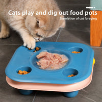 HKM-6718653 Multifunctional Cat Food Bowl and Track Toy with Amusement Plate for Intelligent Eating