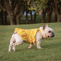 HKM-6720061 Cotton Cartoon Print Pet Dress Skirt in Pink and Yellow, Sizes 1 to 6