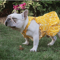 HKM-6720061 Cotton Cartoon Print Pet Dress Skirt in Pink and Yellow, Sizes 1 to 6