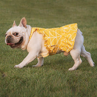 HKM-6720061 Cotton Cartoon Print Pet Dress Skirt in Pink and Yellow, Sizes 1 to 6