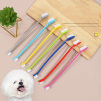 HKM-6720317 Pet Long Handle Double Head Toothbrush for Gingival Care in Various Colors