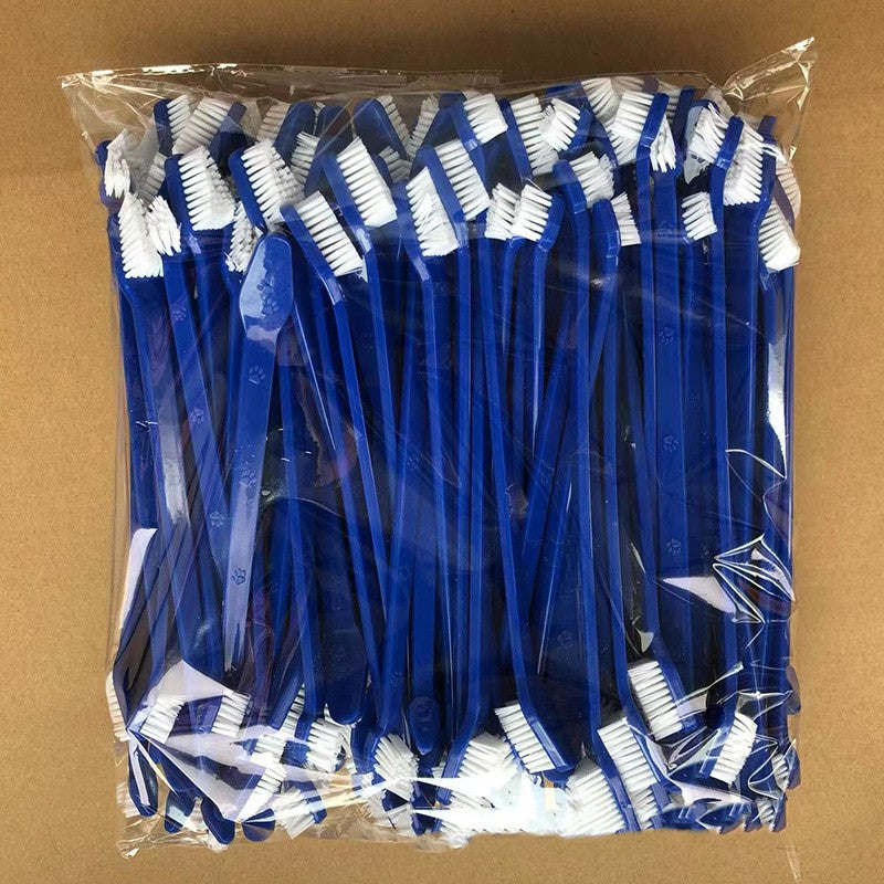 HKM-6720317 Pet Long Handle Double Head Toothbrush for Gingival Care in Various Colors