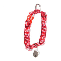 HKM-6720445 Fragmented Flower Design Cat Collar with Aluminum Buckle and Zinc Alloy Bell