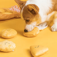 HKM-6721085 Plush Educational Dog Toy Set - Creative Sounding, Bite Resistant, Orange Bread Design