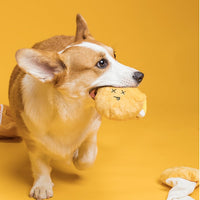 HKM-6721085 Plush Educational Dog Toy Set - Creative Sounding, Bite Resistant, Orange Bread Design