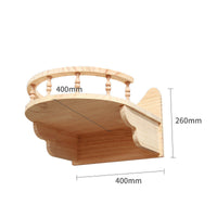 HKM-6721725 Wall-Mounted Solid Wood Cat Climbing Frame with Platforms, Ladders, and Accessories