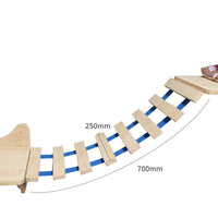 HKM-6721725 Wall-Mounted Solid Wood Cat Climbing Frame with Platforms, Ladders, and Accessories