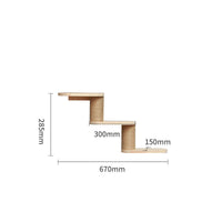 HKM-6721725 Wall-Mounted Solid Wood Cat Climbing Frame with Platforms, Ladders, and Accessories