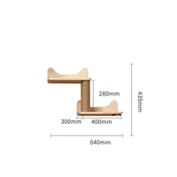 HKM-6721725 Wall-Mounted Solid Wood Cat Climbing Frame with Platforms, Ladders, and Accessories