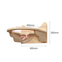 HKM-6721725 Wall-Mounted Solid Wood Cat Climbing Frame with Platforms, Ladders, and Accessories