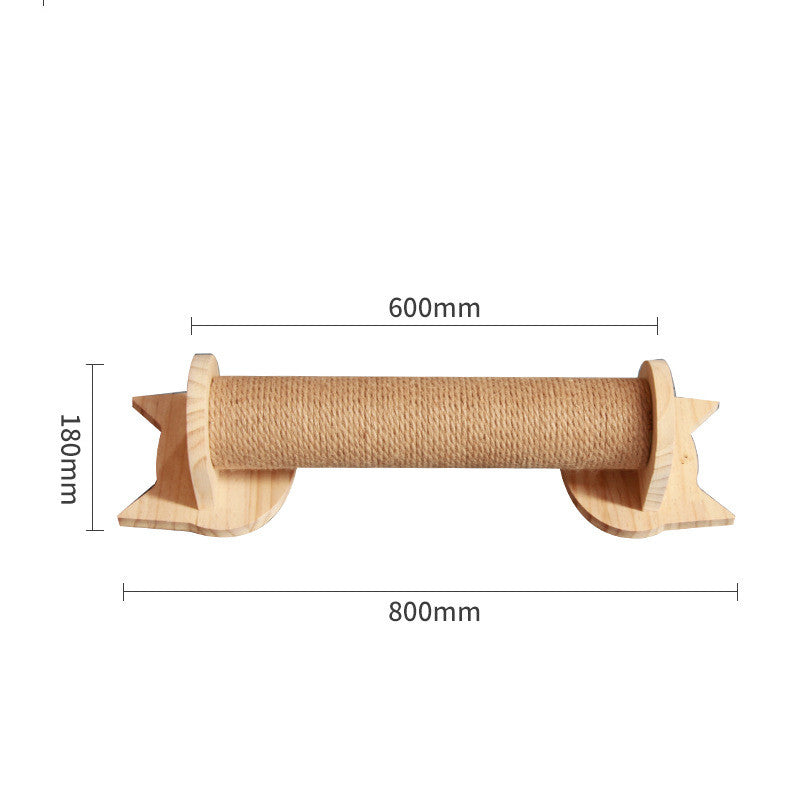 HKM-6721725 Wall-Mounted Solid Wood Cat Climbing Frame with Platforms, Ladders, and Accessories