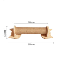 HKM-6721725 Wall-Mounted Solid Wood Cat Climbing Frame with Platforms, Ladders, and Accessories