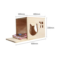HKM-6721725 Wall-Mounted Solid Wood Cat Climbing Frame with Platforms, Ladders, and Accessories