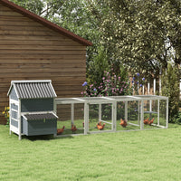 HKM-6722109 Extra Large Wooden Chicken Coop with Nesting Boxes and Run Cage - Accommodates 10-15 Chickens