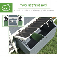 HKM-6722109 Extra Large Wooden Chicken Coop with Nesting Boxes and Run Cage - Accommodates 10-15 Chickens