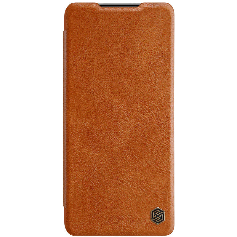HKM-672211 Samsung Galaxy S21 Flip-Type Leather Sleeve Case in Brown