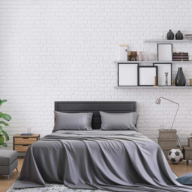 HKM-672275 Bamboo Fiber Solid Color Bedding Set - Full, Queen, King Sizes Available
