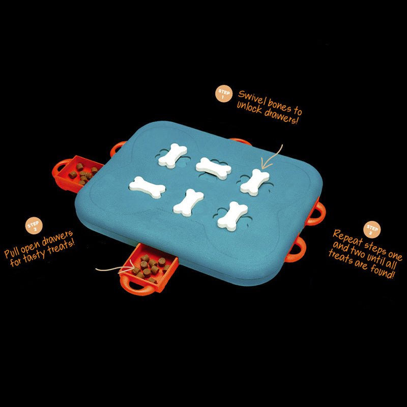 HKM-6723261 Interactive Educational Dog Food Feeder Toy - Slow Feeding Puzzle with 6 Snack Compartments for Dogs