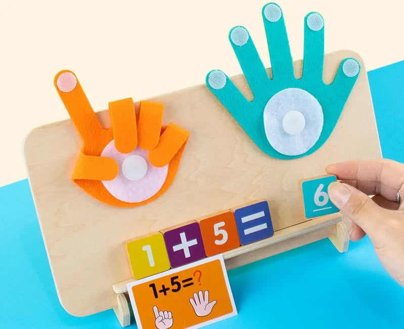 HKM-672403 Montessori Wooden Finger Counting Game for Early Learning Mathematics