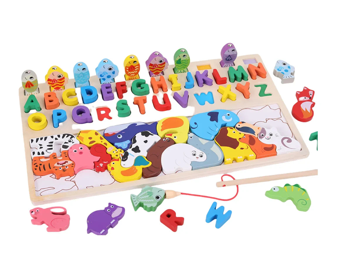 HKM-672403 Montessori Wooden Finger Counting Game for Early Learning Mathematics