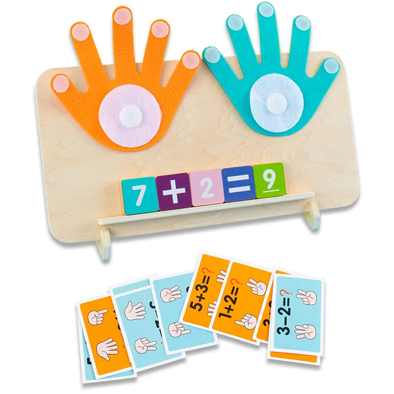 HKM-672403 Montessori Wooden Finger Counting Game for Early Learning Mathematics
