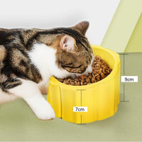 HKM-6724413 Sunflower Ceramic Cat and Dog Bowl - 200ml Capacity, 8x10x14.5cm Size