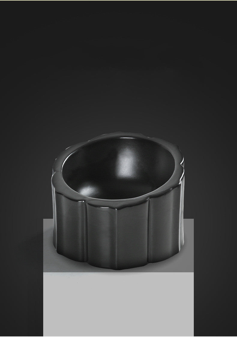 HKM-6724413 Sunflower Ceramic Cat and Dog Bowl - 200ml Capacity, 8x10x14.5cm Size