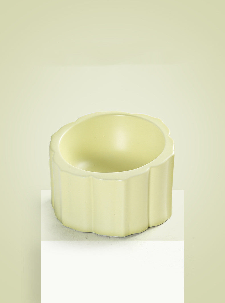 HKM-6724413 Sunflower Ceramic Cat and Dog Bowl - 200ml Capacity, 8x10x14.5cm Size